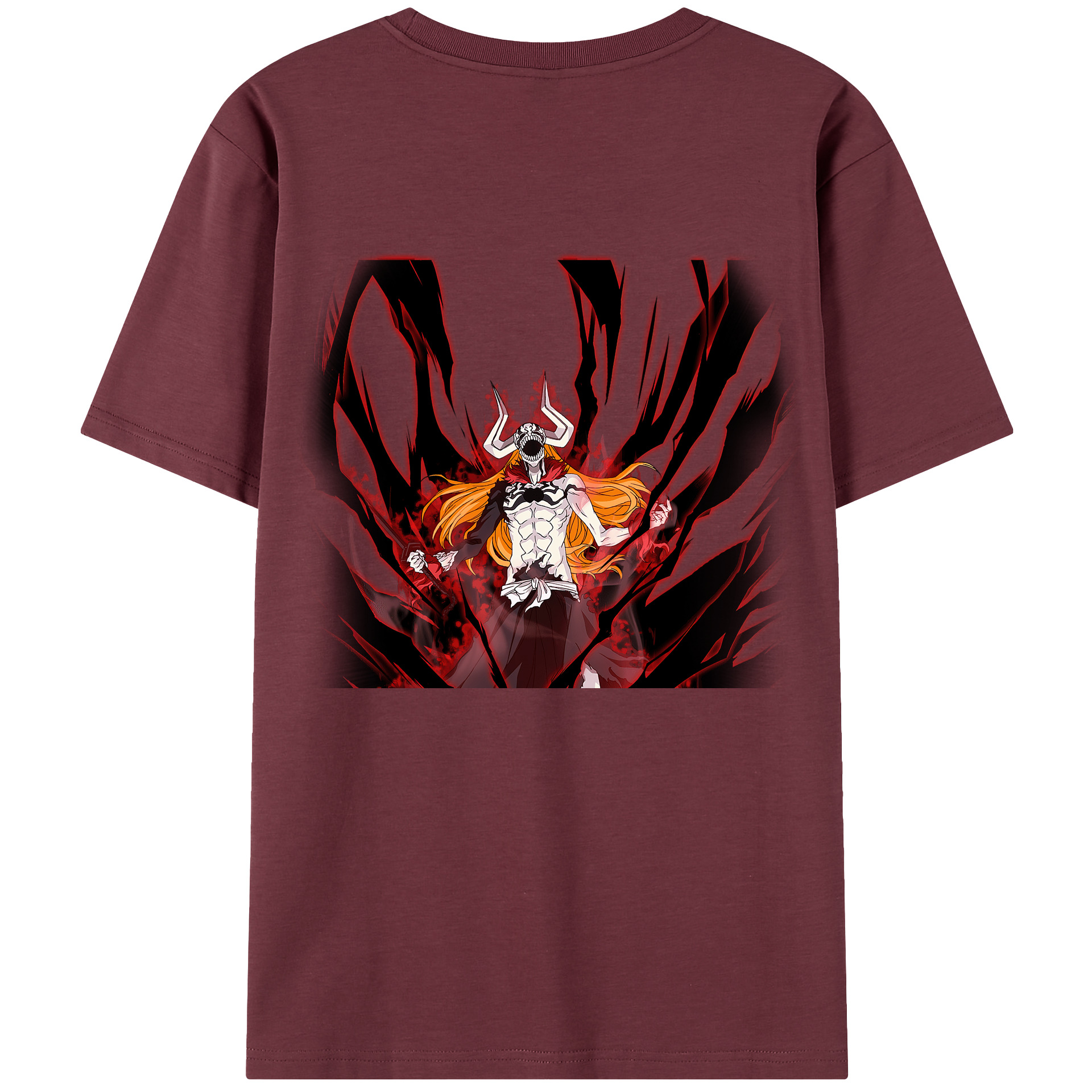 （画像用） ブリーチ 黒崎一護（くろさき いちご）BLEACH Kurosaki Ichigo 綿100％半袖Tシャツ（背面プリント）